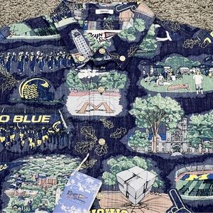 Michigan Wolverines Reyn Spooner Hawaiian Shirt Men's Size Medium $129